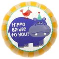 Loonballoon Birthday Balloons, 18 inch BIRTHDAY HIPPO BIRDIE LOON-LAB-LAB146-FM